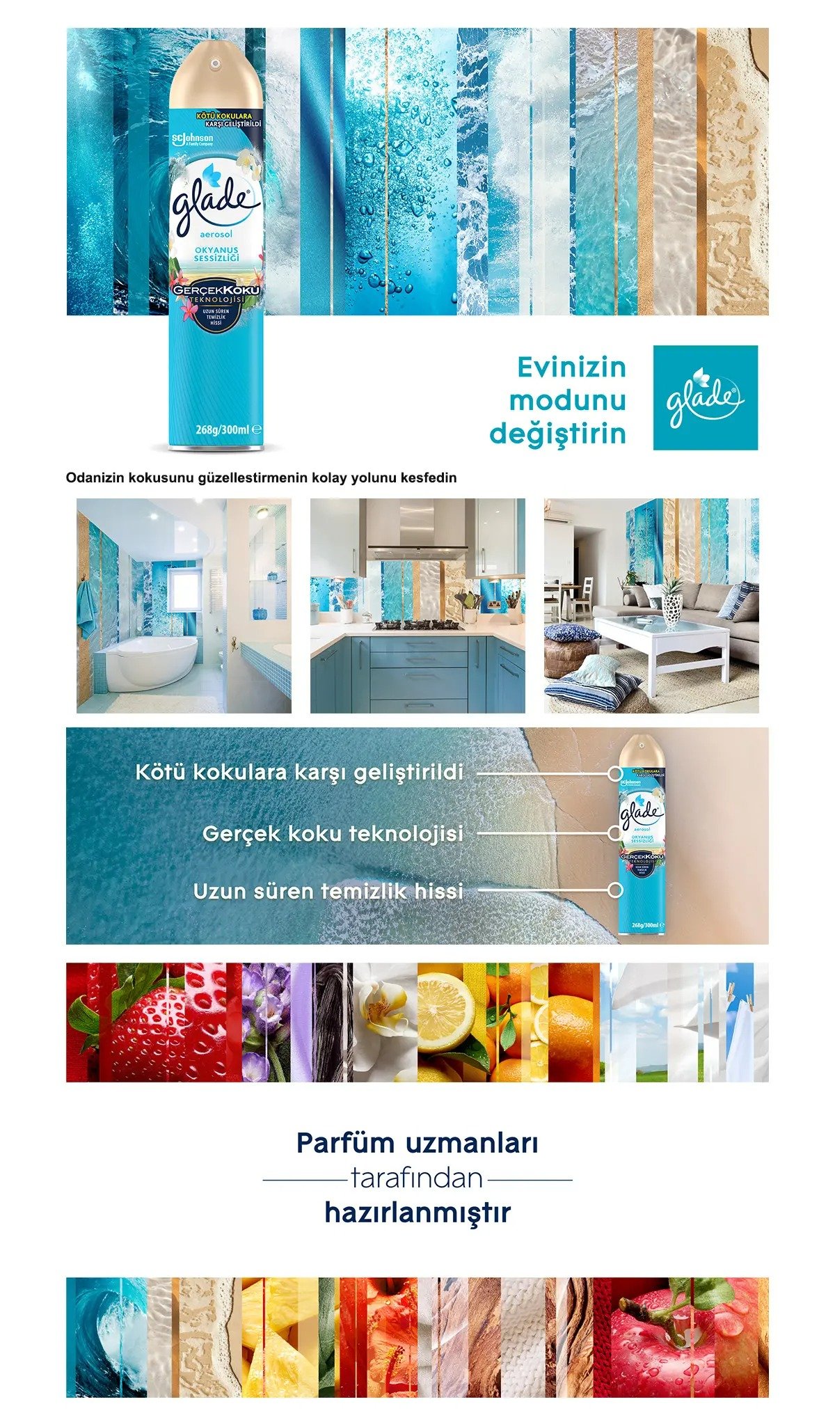 Glade Aerosol Okyanus Sessizliği Oda Kokusu 300 ml