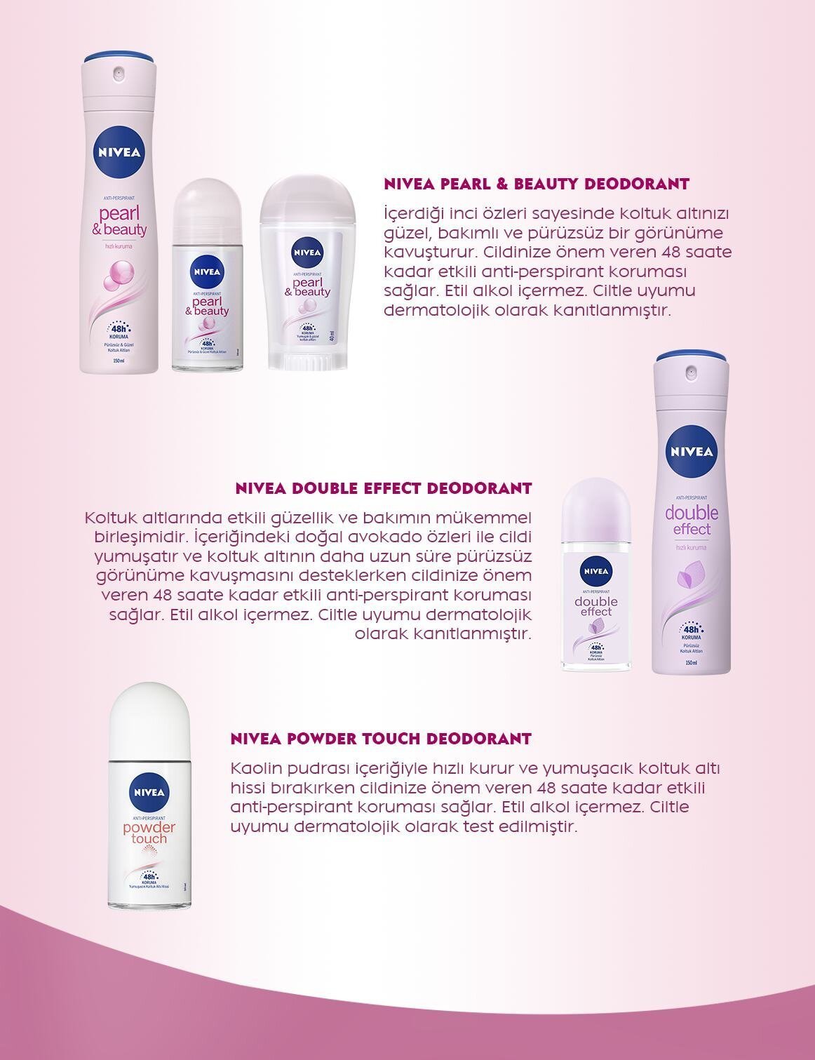 NIVEA Pearl & Beauty Kadın Roll On Deodorant 50ml