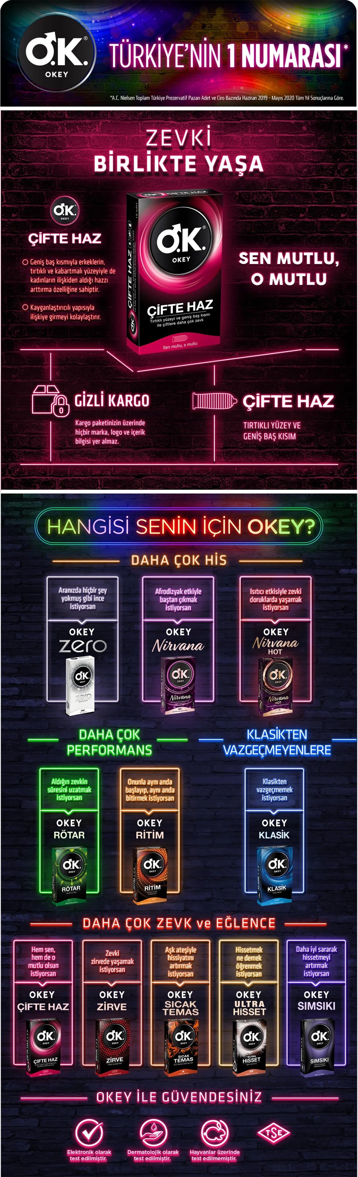 Okey Çifte Haz Prezervatif 10 adet