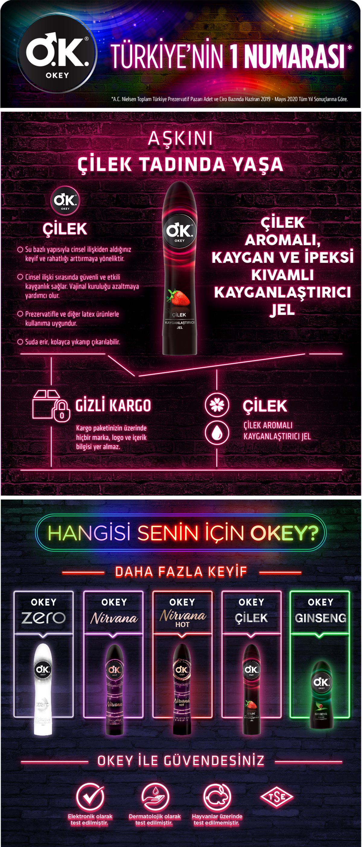 Okey Kayganlaştırıcı Jel Çilek 100 ml