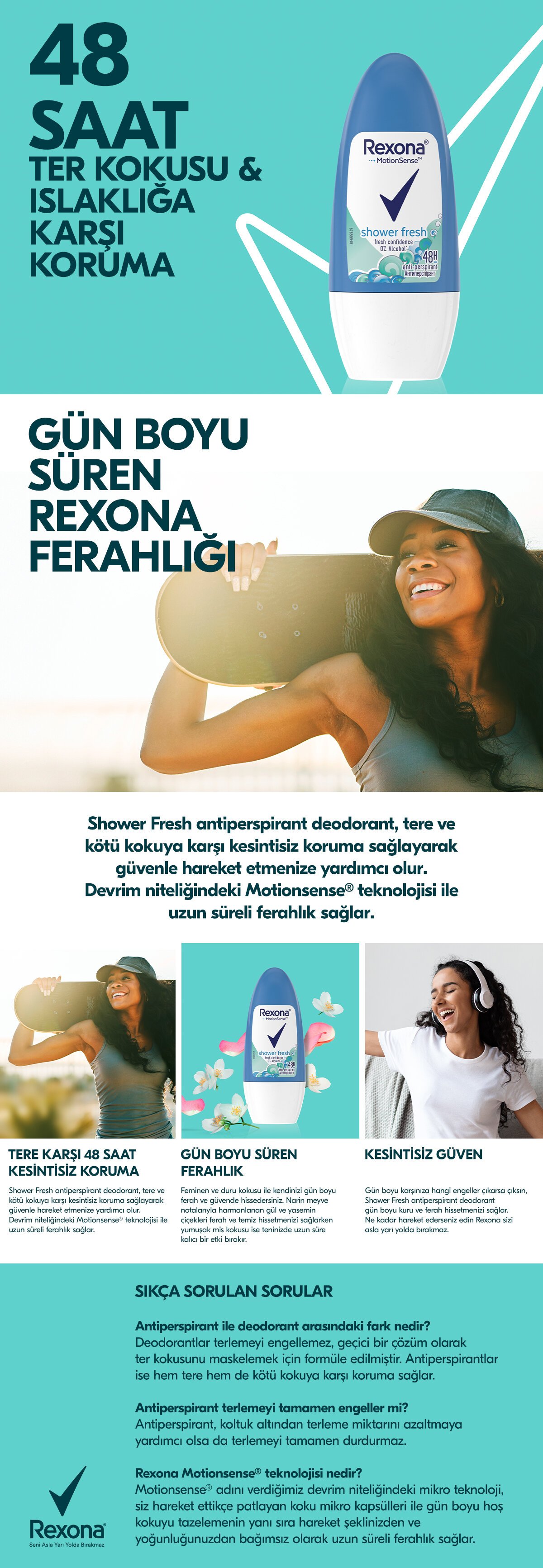 Rexona Shower Fresh MotionSense Kadın Roll On 50ml 